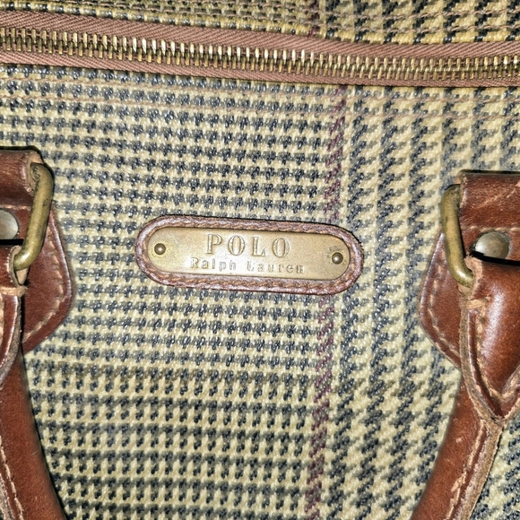 Vintage Ralph Lauren Brown Houndstooth Boston Bag - Picture 7 of 10